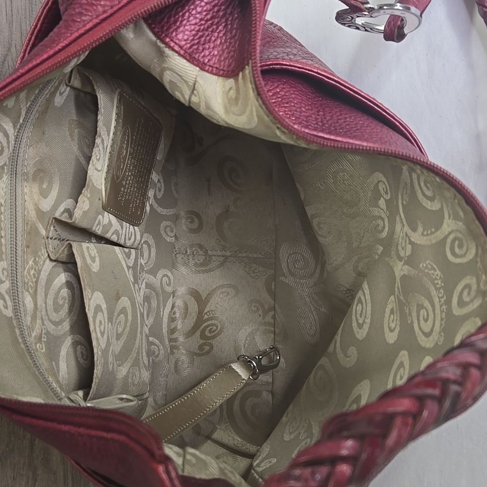Brighton Metallic Dark Red Shoulder Bag - Picture 9 of 10